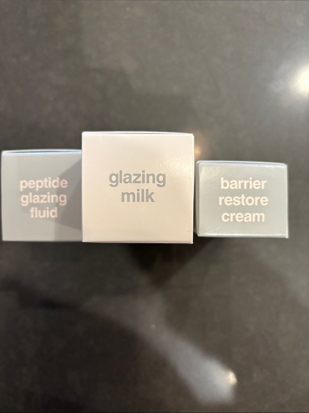 RHODE 3 piece glazing skincare trio in pale gray and soft cream - Picture 6 of 6